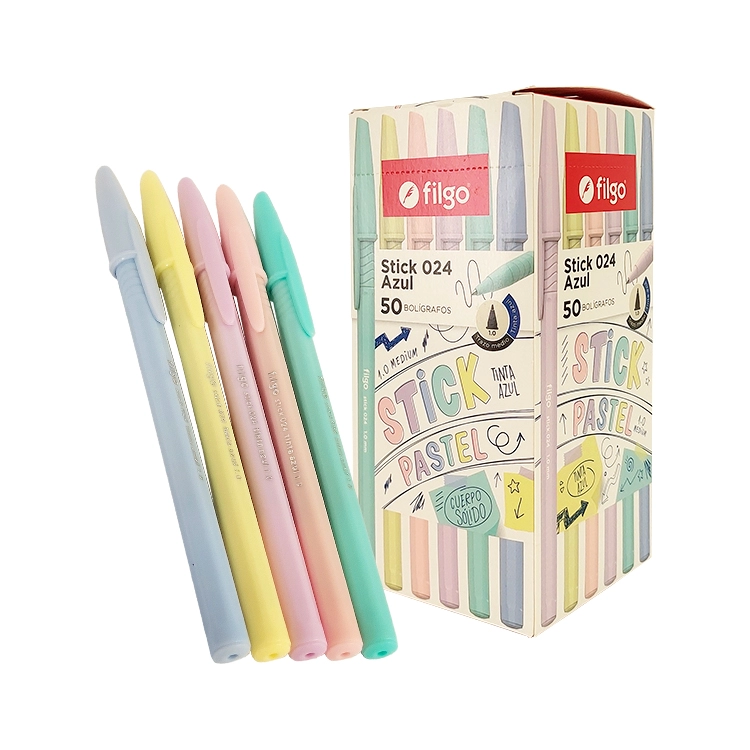 Boligrafo Escolar Filgo Stick Pastel Tinta Azul 1.0 por Unidad Art.SCKC10-C50-003PAS